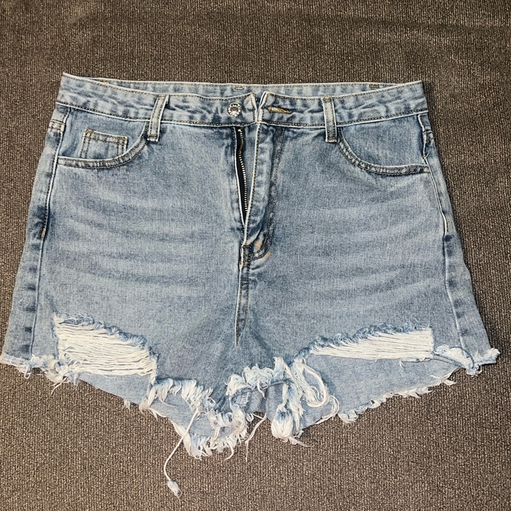Distressed Jean shorts